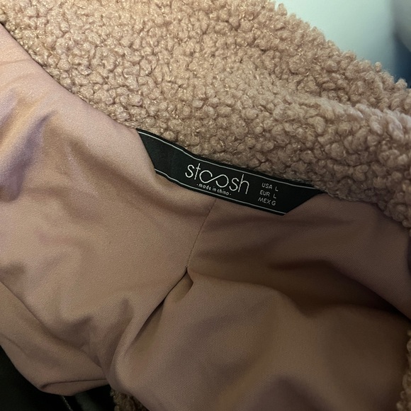 Stoosh Mauve Lined Sherpa Teddy Bear Coat Size L - Picture 7 of 8